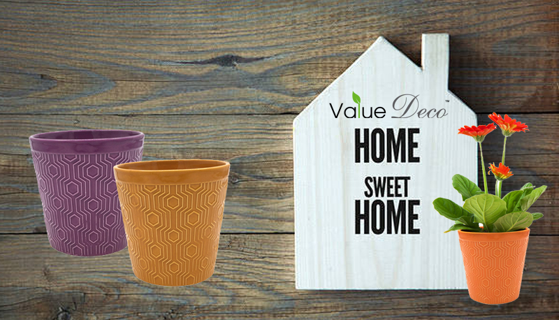 Embossed flower pots for Sweet home - Value Deco