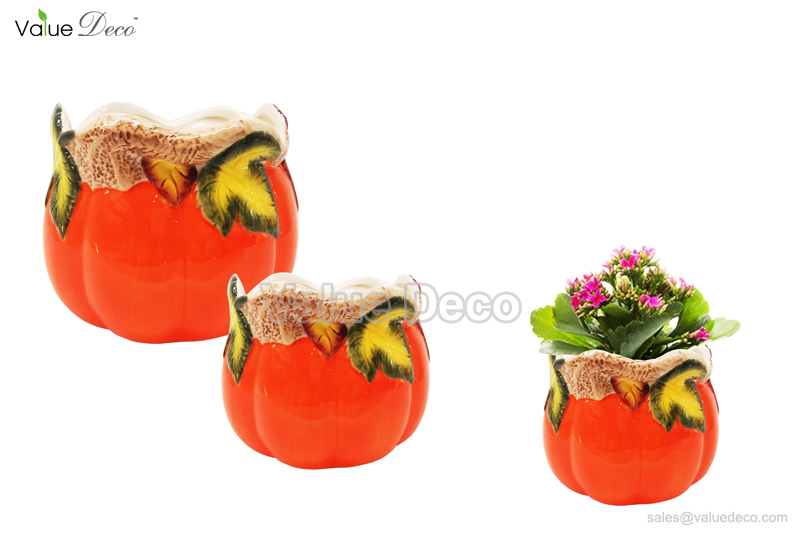 (DM0106) Thanksgiving pumpkin ceramic pots