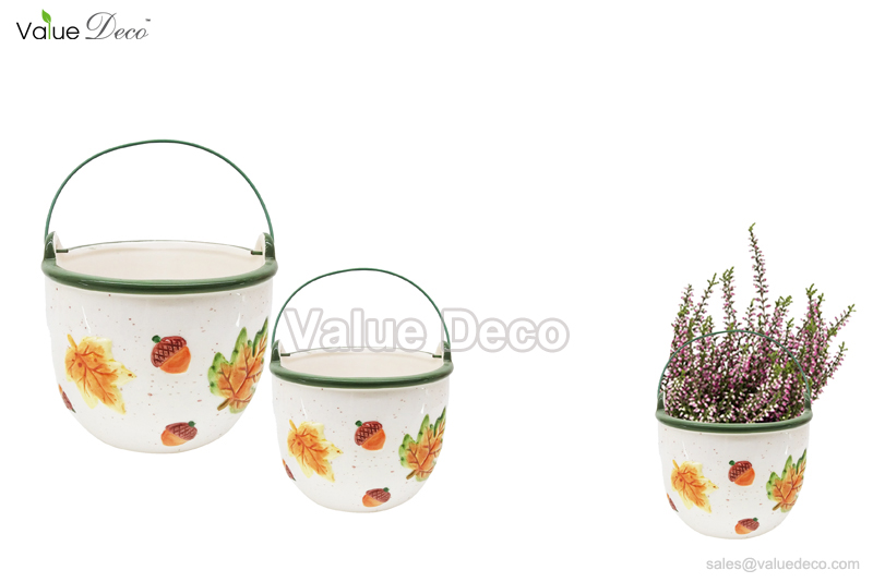 (DM0110) Pinecone&maple leaf embossed pots