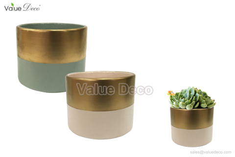 (DM0090) Half-Gold Indoor Planter