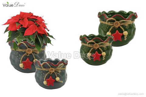 (DM0092) Christmas Decorative Pot with Star