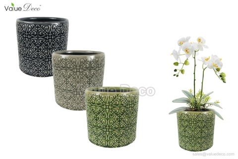 Indoor ceramic flower pot