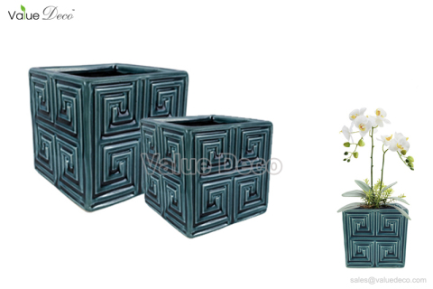 Cubic fancy ceramic planter