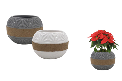 (DM0103) Round Ceramic Pot with Cork Band