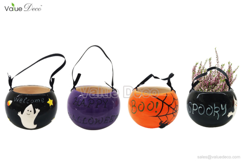 (DM0115) Halloween ceramic flower pots