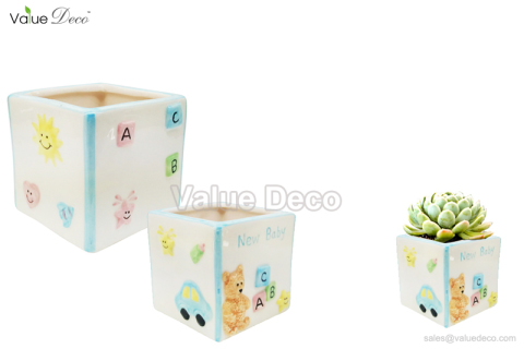 (DM0119) Baby cube ceramic pots