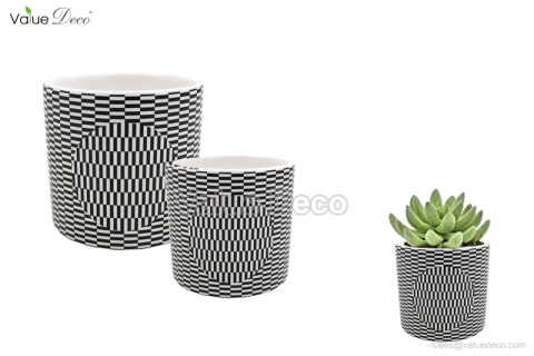 (DM0133) Dizzy pattern ceramic flower pots