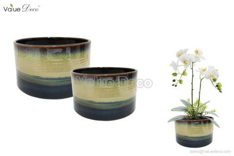 (SW0103) Unique reactive glazed ceramic pot