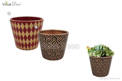 (TC0129) Seamless pattern ceramic flower pots