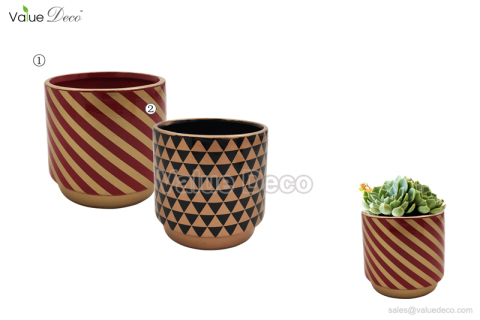 (TC0130) Xmas seamless pattern ceramic pots