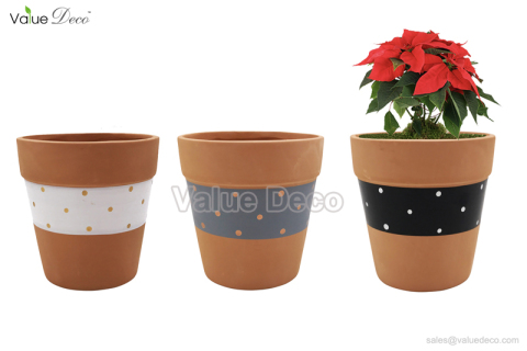 (TC0131) Dots design terracotta pots for Christmas