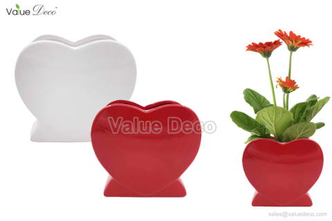 DMV02613 (Heart Shape Ceramic Flower Planter)