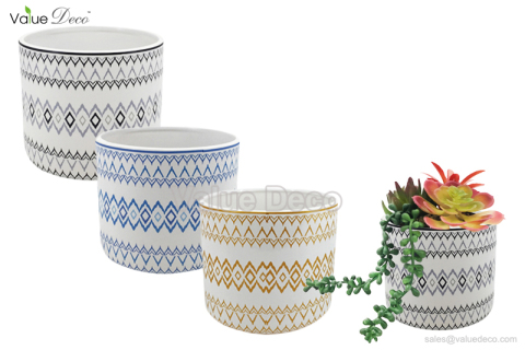 DMV02773 (Tribal Pattern Design Ceramic Pot)