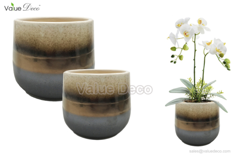 SWV00812 (Stoneware Flowerpot In Multi-Colors)