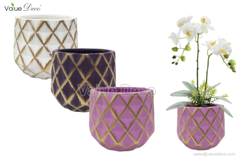 TCV02033 (Diamond Pattern Design Flower Pot)