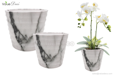 DMV02990 (Marble Water Transfer Design Ceramic Pot)
