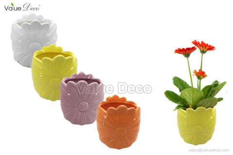 DMV03104 (Flower Design Ceramic Flowr Pot)