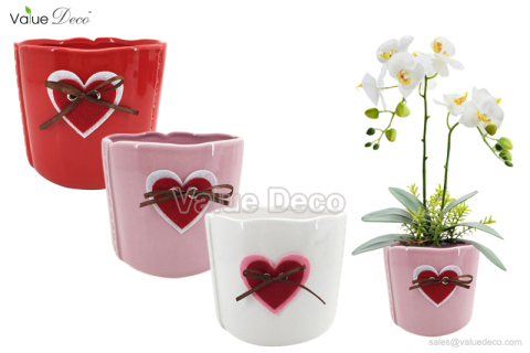 DMV03137 (Heart Felt Design Ceramic Planter)