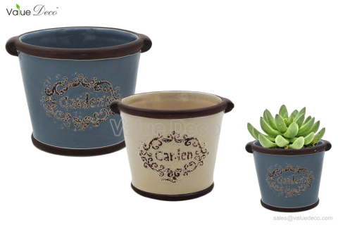 VD18CTF131 (Garden Pattern Design Ceramic Pot)