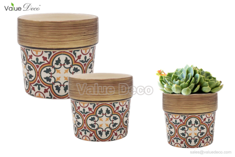 VD18CTF148 ((Marrakesh Decal Design Flower Pot)