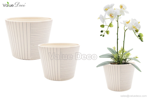 VD18CTF397 (Simple Embossed Line Ceramic Pot)