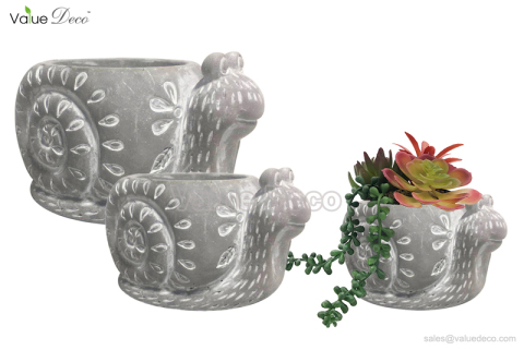 CMV00747 (Snail Shape Cement Flower Pot)