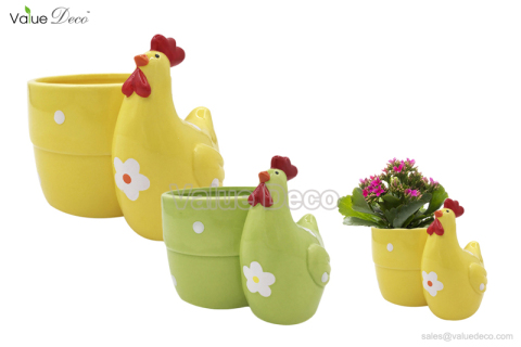 DMV03014 (Easter Chicken Ceramic Pot)