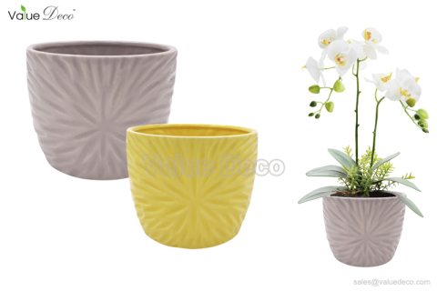 DMV03054 (Radial Ray Design Ceramic Pot)