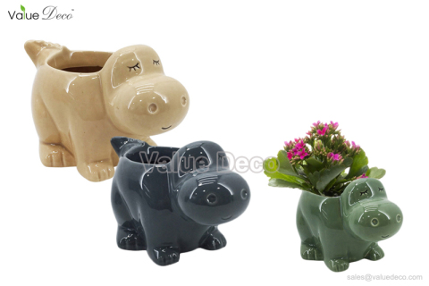 DMV03083 (Ceramic Hippo Shape Pot)