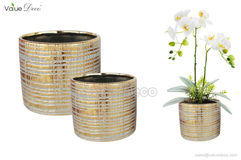 DMV03259 (Wire Drawing Electroplated Ceramic Pot)