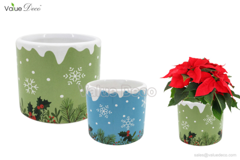 DMV03306 (Xmas Decal Ceramic Pot)