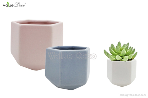 DMV03459 (Geometric Shape Ceramic Flower Pot)