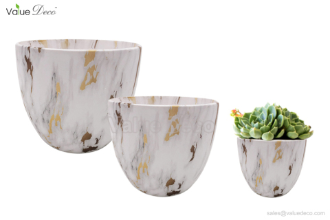 VD19CTF212 (Round Marble Water Transfer Printing Design Pot)