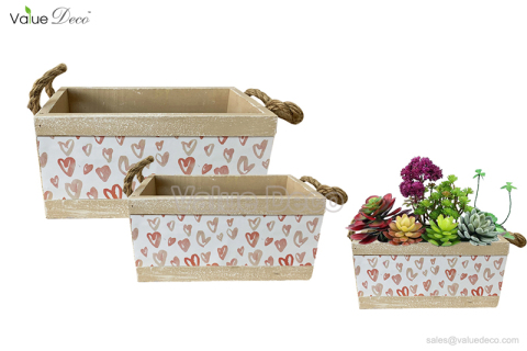 WDV00506 (Rectangle Valentine Wood Container)