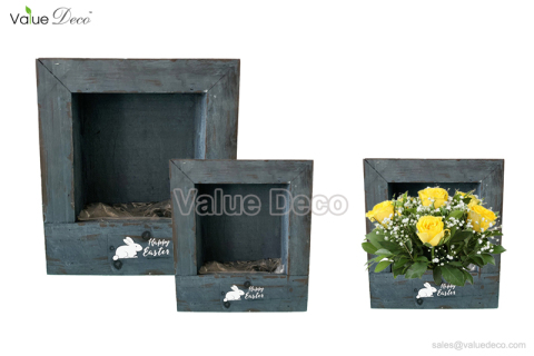 WDV00510 (Wood Flower Frame Planter)