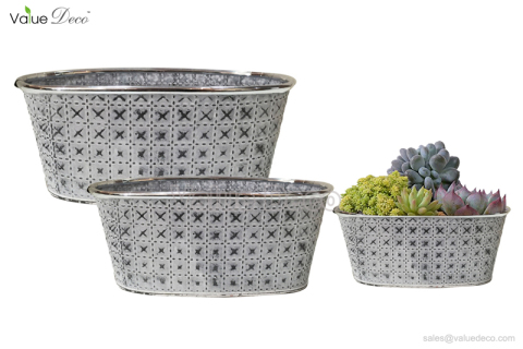 ZCV00512 (Stars Embossed Zinc Planter)