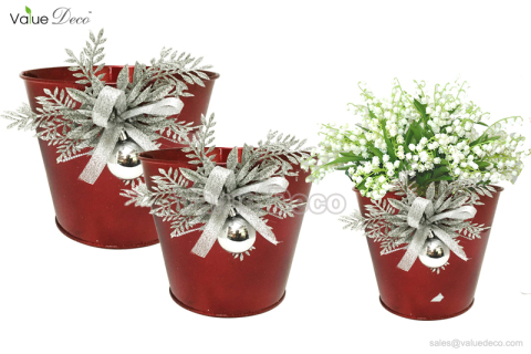 ZCV00618 (Xmas Zinc Pot With Accessory)