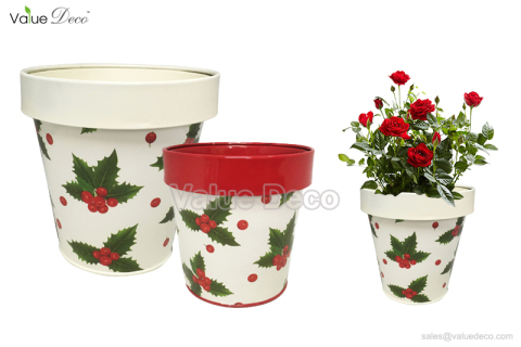 ZCV00681 (Xmas Decal Design Zinc Pot)