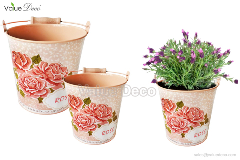 ZCV00691 (Rose Pattern Zinc Planter)