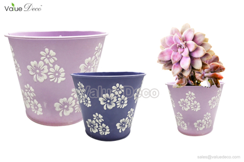 ZCV01287 (Embossed Flower Zinc Planter)