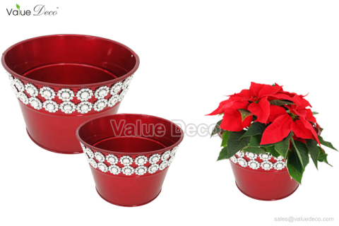 ZCV01355 (Red Metal Pot With Acrylic Accessory)