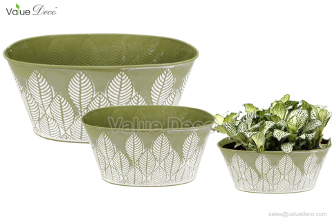 ZCV01417 (Leaf Pattern Design Oval Container)